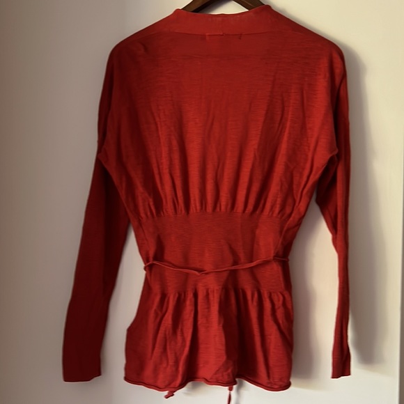 Sandwich Lightweight Office Sweater Cardigan in Rust Size M - Picture 2 of 6